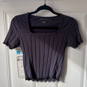 American Eagle Navy Ribbed Square Neck Crop Top